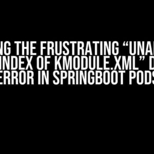 Solving the Frustrating “Unable to Build Index of kmodule.xml” Drools Error in SpringBoot Pods